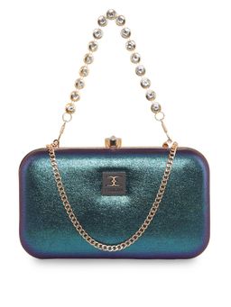 ESBEDA - Teal Color Partywear Boxy Clutch For Women (S)