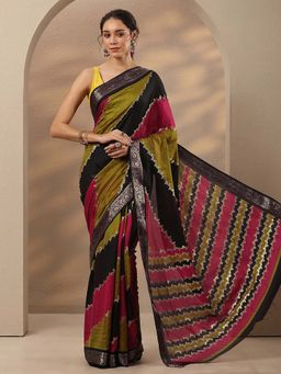 Libas - Woven Design Silk Blend Saree With Unstitched Blouse