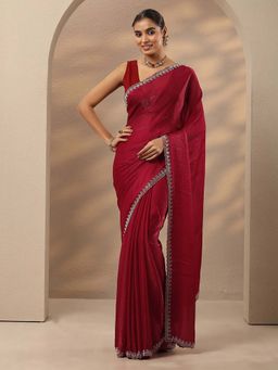 Libas - Embellished Silk Blend Saree With Unstitched Blouse