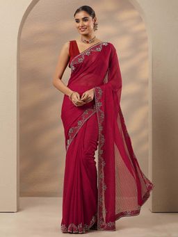 Libas - Embellished Georgette Saree With Unstitched Blouse