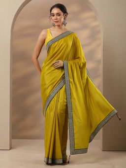 Libas - Embellished Silk Blend Saree With Unstitched Blouse