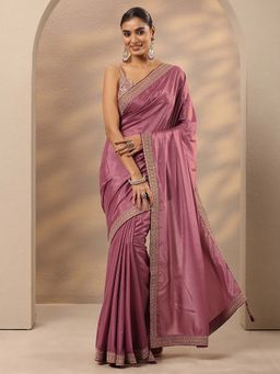 Libas - Embellished Silk Blend Saree With Unstitched Blouse