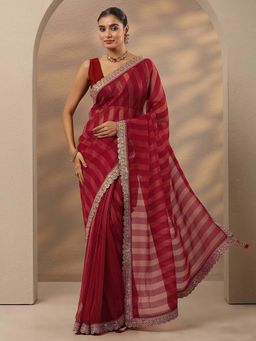 Libas - Embellished Silk Blend Saree With Unstitched Blouse