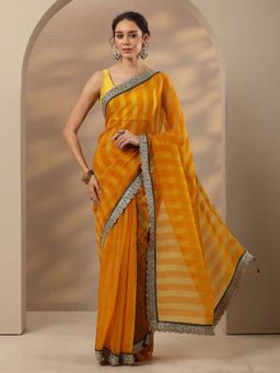 Libas - Embellished Silk Blend Saree With Unstitched Blouse