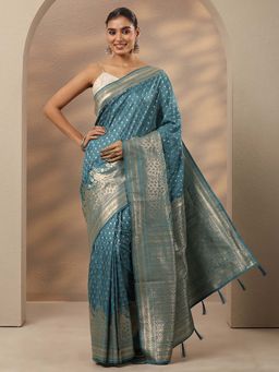 Libas - Woven Design Silk Blend Saree With Unstitched Blouse