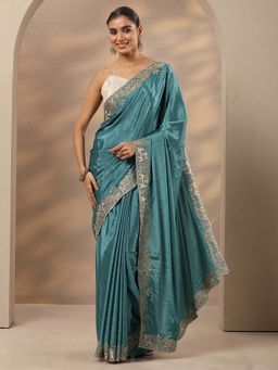 Libas - Embellished Silk Blend Saree With Unstitched Blouse
