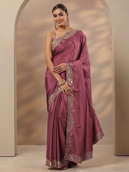 Libas - Embellished Silk Blend Saree With Unstitched Blouse