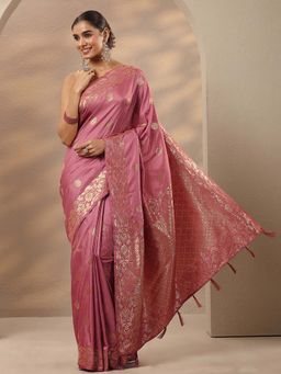 Libas - Woven Design Silk Blend Saree With Unstitched Blouse