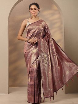 Libas - Woven Design Silk Blend Saree With Unstitched Blouse