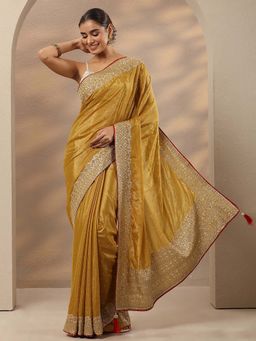 Libas - Embellished Silk Blend Saree With Unstitched Blouse