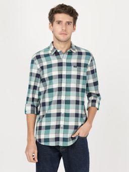 Lee - Men Checked Blue Shirt (Slim)
