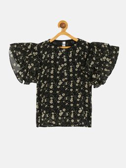 KiddoPanti - Girls Frill Layered Sleeve Top