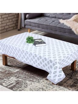 Texstylers - Teal Pure Cotton Printed 4 Seater Centre Table Cloth Cover (4 Seater)