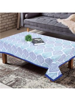 Texstylers - Blue Pure Cotton Printed 4 Seater Centre Table Cloth Cover (4 Seater)