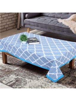 Texstylers - Blue Pure Cotton Printed 4 Seater Centre Table Cloth Cover (4 Seater)