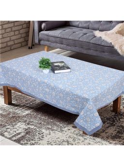 Texstylers - Blue Pure Cotton Printed 4 Seater Centre Table Cloth Cover (4 Seater)