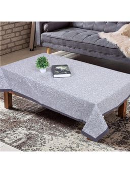 Texstylers - Grey Pure Cotton Printed 4 Seater Centre Table Cloth Cover (4 Seater)
