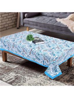 Texstylers - Blue Pure Cotton Printed 4 Seater Centre Table Cloth Cover (4 Seater)