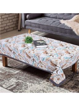 Texstylers - Brown Pure Cotton Printed 4 Seater Centre Table Cloth Cover (4 Seater)