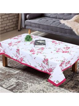 Texstylers - Pink Pure Cotton Printed 4 Seater Centre Table Cloth Cover (4 Seater)