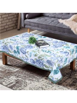 Texstylers - Green Pure Cotton Printed 4 Seater Centre Table Cloth Cover (4 Seater)