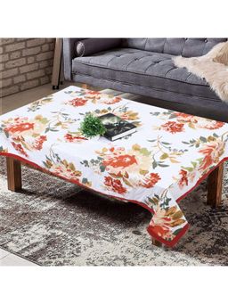 Texstylers - Red Pure Cotton Printed 4 Seater Centre Table Cloth Cover (4 Seater)