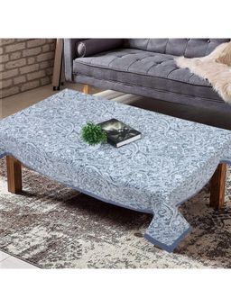Texstylers - Grey Pure Cotton Printed 4 Seater Centre Table Cloth Cover (4 Seater)