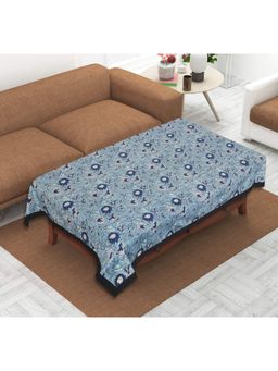Texstylers - Blue Pure Cotton Printed 4 Seater Centre Table Cloth Cover (4 Seater)