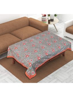 Texstylers - Red Pure Cotton Printed 4 Seater Centre Table Cloth Cover (4 Seater)