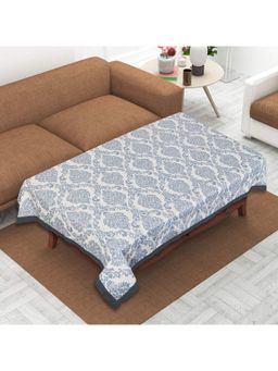 Texstylers - Blue Pure Cotton Printed 4 Seater Centre Table Cloth Cover (4 Seater)