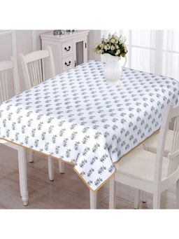 Texstylers - Gold Pure Cotton Printed 6 Seater Dining Table Cloth Cover (6 Seater)