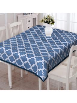 Texstylers - Blue Pure Cotton Printed 6 Seater Dining Table Cloth Cover (6 Seater)