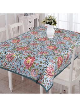 Texstylers - Red Pure Cotton Printed 6 Seater Dining Table Cloth Cover (6 Seater)