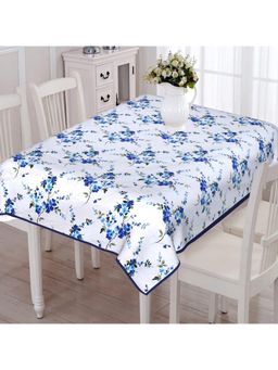Texstylers - Blue Pure Cotton Printed 6 Seater Dining Table Cloth Cover (6 Seater)