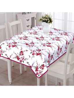 Texstylers - Pink Pure Cotton Printed 6 Seater Dining Table Cloth Cover (6 Seater)