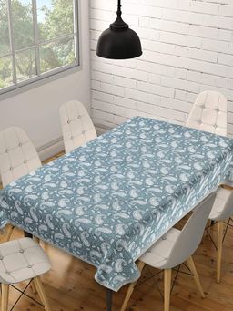 Texstylers - Brown Pure Cotton Printed 6 Seater Dining Table Cloth Cover (6 Seater)