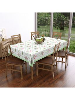 Texstylers - Yellow Pure Cotton Printed 6 Seater Dining Table Cloth Cover (6 Seater)