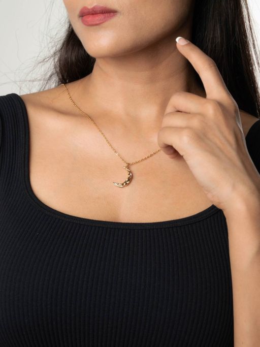 White Lies Moon Pendant Chain