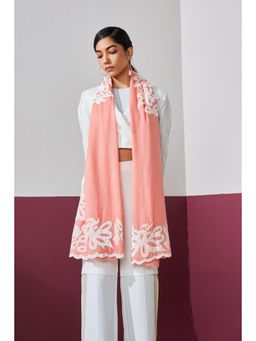 Shaza - Velvet Affair Pink Textured Stole