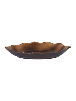 Pure Home + Living - Pear Beige Leaf Platter