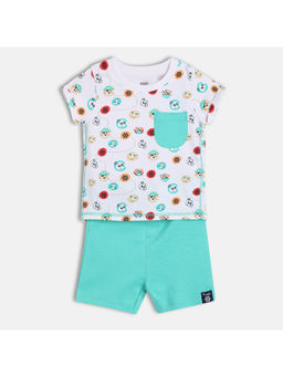 MINI KLUB - Baby Boys Crew Neck Short Sleeve Knit T-Shirt & Bottom White (Set of 2)