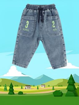 MINI KLUB - Printed Baby Boys Blue Denim Jeans