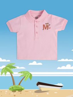 MINI KLUB - Solid/Plain Baby Boys Light Pink Polo T-Shirt