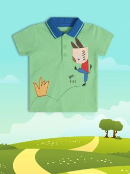 MINI KLUB - Printed Baby Boys Green Polo T-Shirt