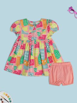 MINI KLUB - Printed Baby Girls Multi Dress with Bloomer (Set of 2)