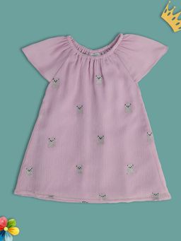 MINI KLUB - Embroidered Baby Girls Lilac Dress