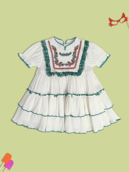 MINI KLUB - Embroidered Baby Girls White Dress