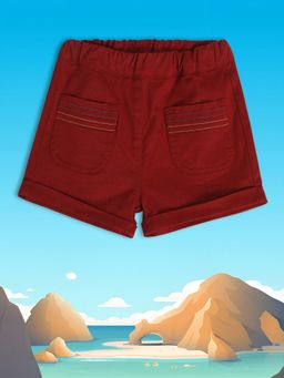 MINI KLUB - Solid/Plain Baby Girls Maroon Short