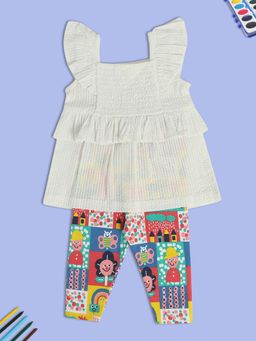 MINI KLUB - Printed Baby Girls Top And Multi-Color Pant (Set of 2)