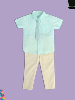 MINI KLUB - Solid/Plain Boys Blue-Beige Coordinate (Set of 3)